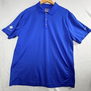 Nike Golf Polo Shirt XL Blue Dri-FIT Tour Performance Precoa Logo